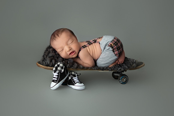 Newborn- Boy- Skateboard- Purcellville